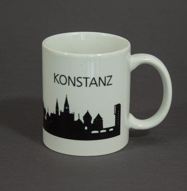 Kaffeetasse Konstanz Skyline S/W, weiß
